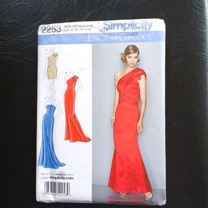 SALE 3/$25 Simplicity Jessica McClintock Dress Sewing Pattern NEW